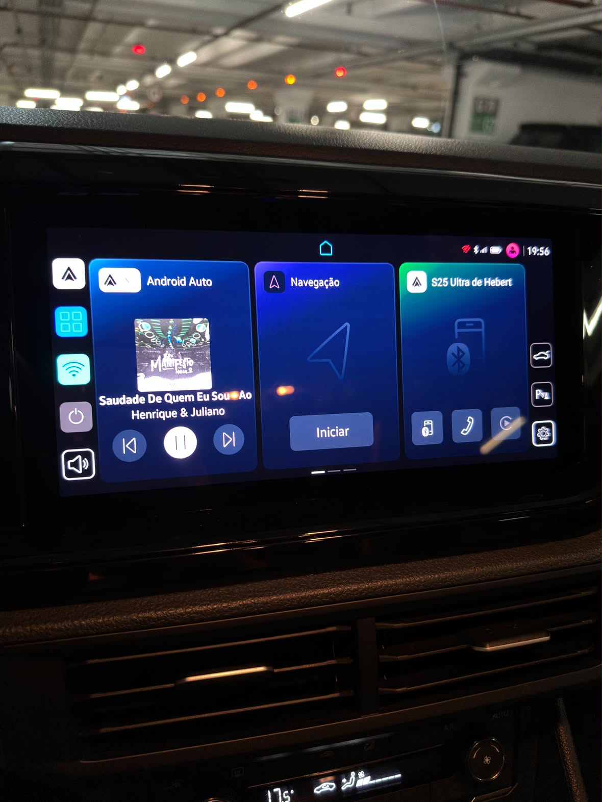 Central multimídia VW com Android Auto atualizada